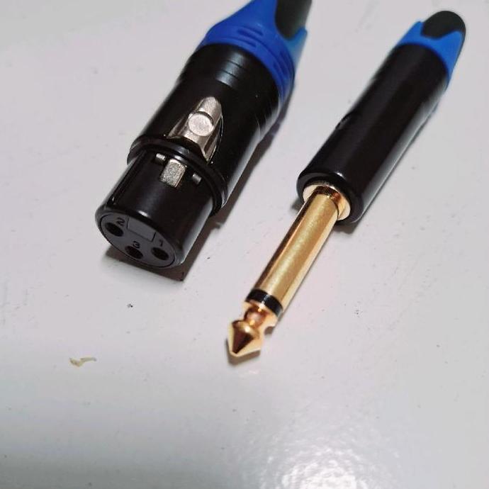 KOQOZIE 1 set jek Mic Jek xlr female+jek akai mono GOLD