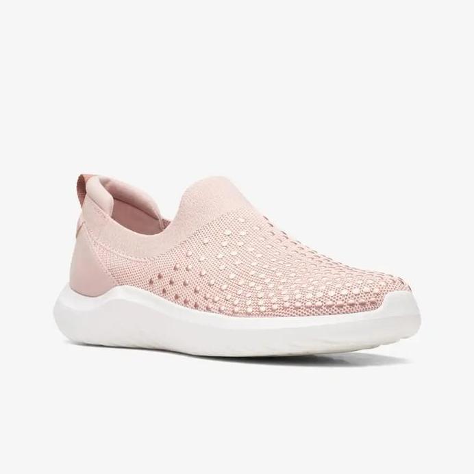 Ready CLARKS Nova Grove Original Sepatu Sneakers Slip On Wanita - Peach