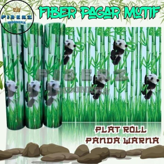 FIBERZ - Fiber Plastik Penutup Pagar Motif BAMBU PANDA 3D Meteran murah