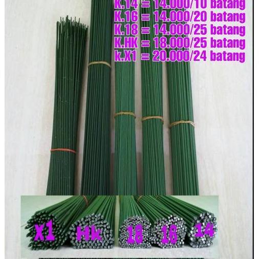 1 Ikat Kawat Tangkai Kawat Batang Bunga Isi 10 - 25 Pcs Bahan Kerajinan Handmade Uk 18/K 14/ K 16/ K