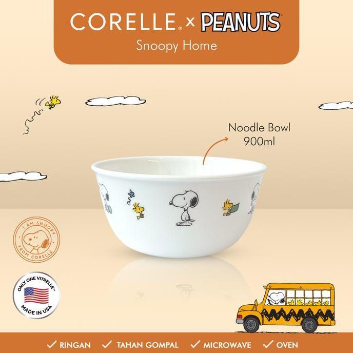Corelle Snoopy Dinner Set Plate & Bowl / Set Piring Makan / Set Piring Mangkok Makan / Corelle Snoop