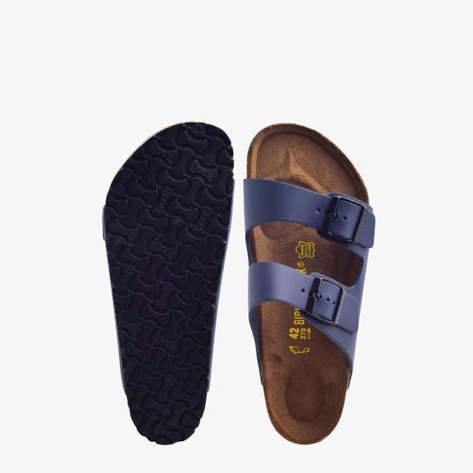 Ready Birkenstock Arizona Smooth Sandal Pria Original Leather-Blue