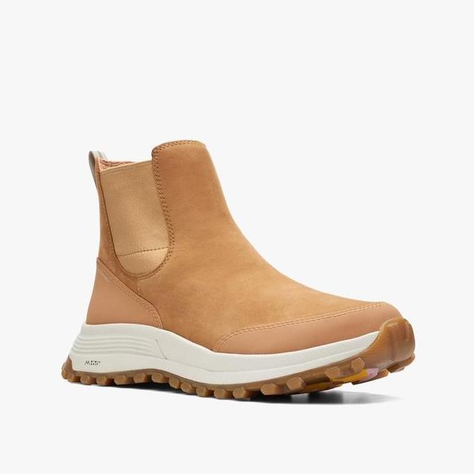 Ready Clarks ATLTrekUpWP Original Sepatu Boots Wanita Nubuck - Light Tan