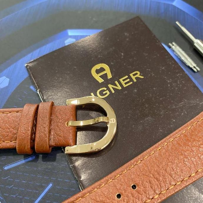 Ready Strap/Tali jam tangan kulit motif jeruk for Aigner Buckle Baru Rosgold UK 18mm