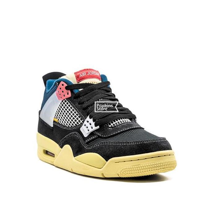 Ready sepatu nike air jordan 4 retro x union off noir brand new in box