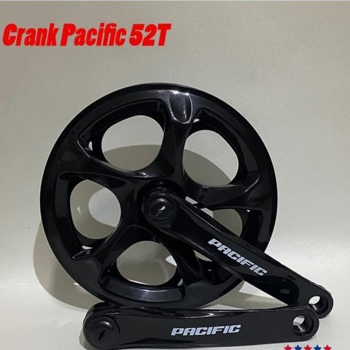gir crankset crank set pacific 52T single speed cover hitam sepeda lipat folding