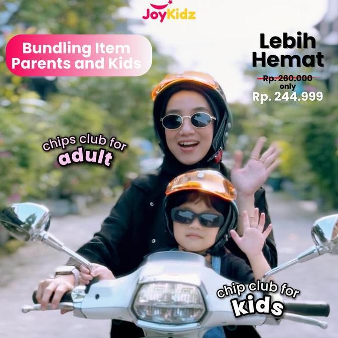 Joykidz X Retrograde - Paket Hemat Kalcer Orang Tua dan Anak Helm Chip Club/Cooper