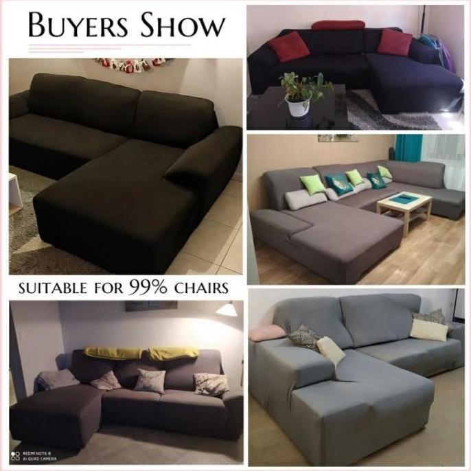 Ready COVER SOFA L SHAPED SIKU SUDUT SARUNG SOFA POLOS STRETCH ELASTIS