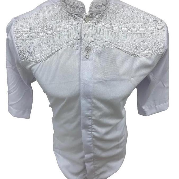 Baju koko hasgradini lengan pendek katun india motif dada Muslim Nyaman Muslim Nyaman Pria Panjang P