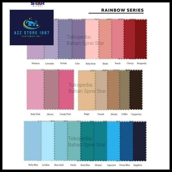 Bahan Kain Sprei Star - Polos Rainbow Series