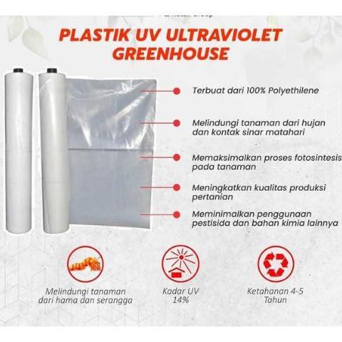 ELVERO STORE - Plastik UV Lebar 6 Meter 14% Tebal 200 Micron (Greenhouse)