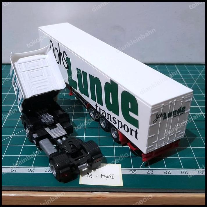 BEST DEAL AWM SKALA 1:87 SCANIA TRUCK 124 PUTIH LIVERY JOHS LUNDE B1-N08 
