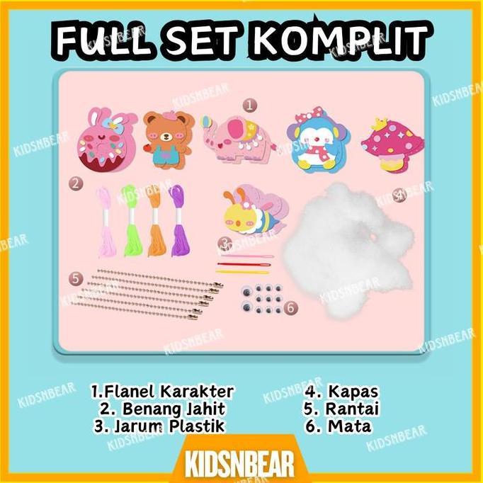 DIY Gantungan Kunci - DIY Keychain - Gantungan Tas Boneka - Diy Boneka Flanel Set - Kerajinan boneka