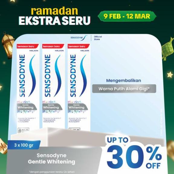 Sensodyne Toothpaste Pasta Gigi Sensitif Essensial Care Whitening 3x100gr - TRIPLEPACK