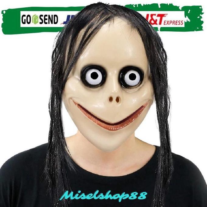 Topeng Hantu Momo Halloween Seram Rumah Hantu Prank Cosplay Scary Mask