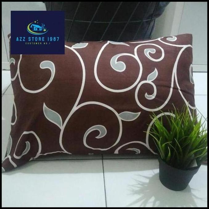 GROSIR Sarung bantal tidur daunan coklat Grade A bahan halus lembut