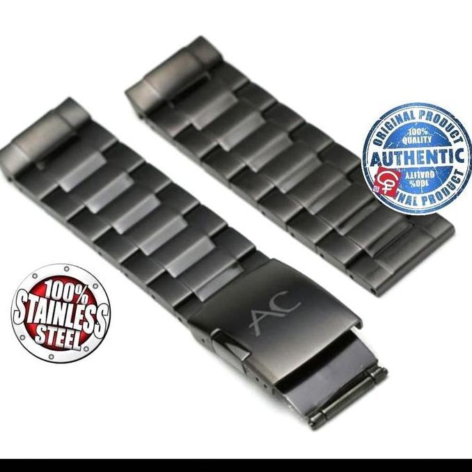 Ready JUAL RANTAI JAM TANGAN STAINLES STEEL BLACK AC9205 AC 9205 24MM ORI