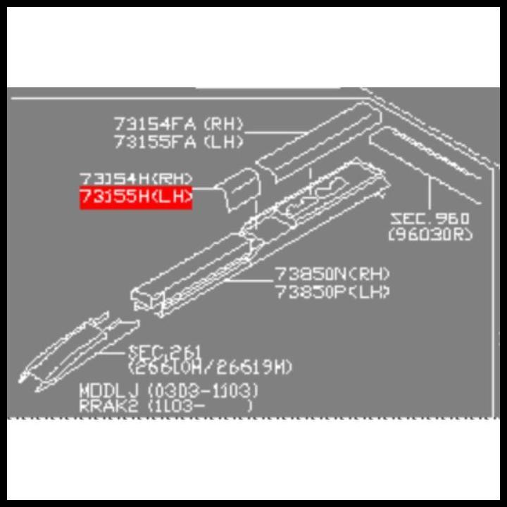 BEST DEAL COVER ROOF RACK DEPAN KIRI NISSAN XTRAIL T30 73831-8H70A 