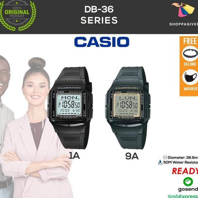 Ready JAM TANGAN WANITA CASIO DB-36 SERIES DB-36-1A / 9A DIGITAL ORIGINAL