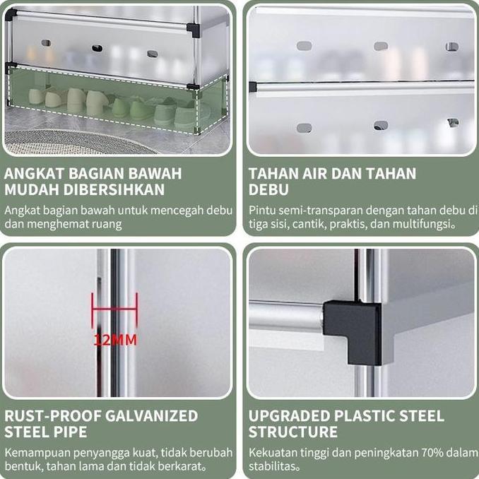 COD Rak Penyimpanan rak sepatu tertutup anti debu Pakaian Gantung Rak Sepatu Rak Sepatu Hanger Tas T