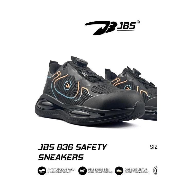 Sepatu Safety Sneakers Tali putar Ujung Besi / Sepatu JBS 836 Safety Sneakers Tali Putar / Sepatu Pr