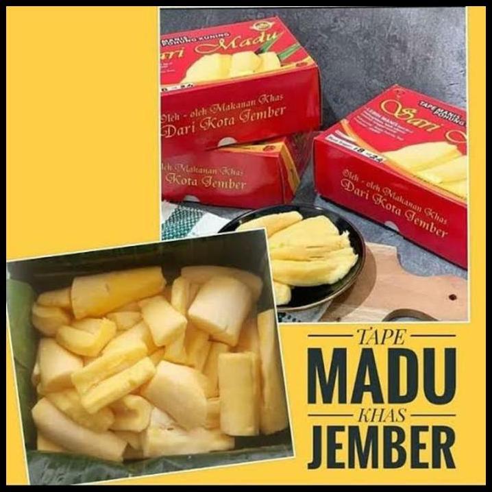 GRATIS ONGKIR TAPE SINGKONG KUNING MANIS SARI MADU OLEH-OLEH KHAS JEMBER 600GR 100% 