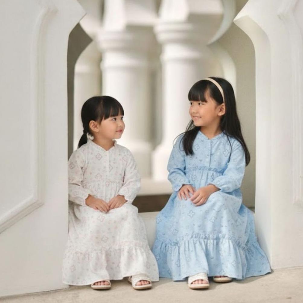 Gamis Anak Perempuan - Loa Studios Kids -  Elmira Dress Motif Anak Gamis Perempuan Raya Collection E