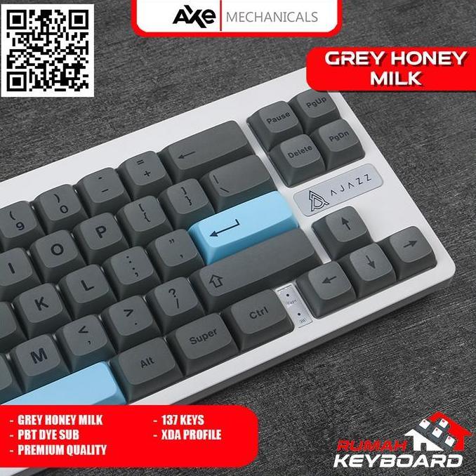 KEYCAP - KEYCAPS - XDA - GREY HONEYMILK - PBT - DYE SUB