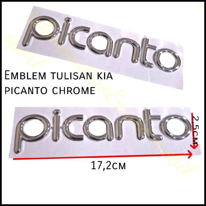 TERLARIS EMBLEM LOGO TULISAN BAGASI KIA PICANTO CHROME PICANTO 