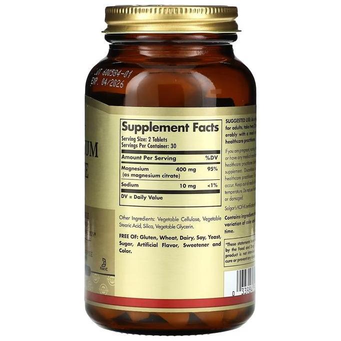 Solgar, Magnesium Citrate, Vegan s