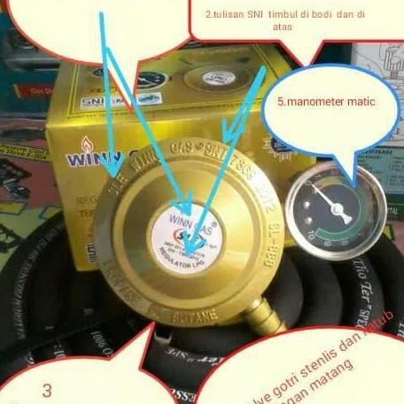 TERBARU - Regulator LPG otomatis SLE (sekring lisensi LPG)+selang