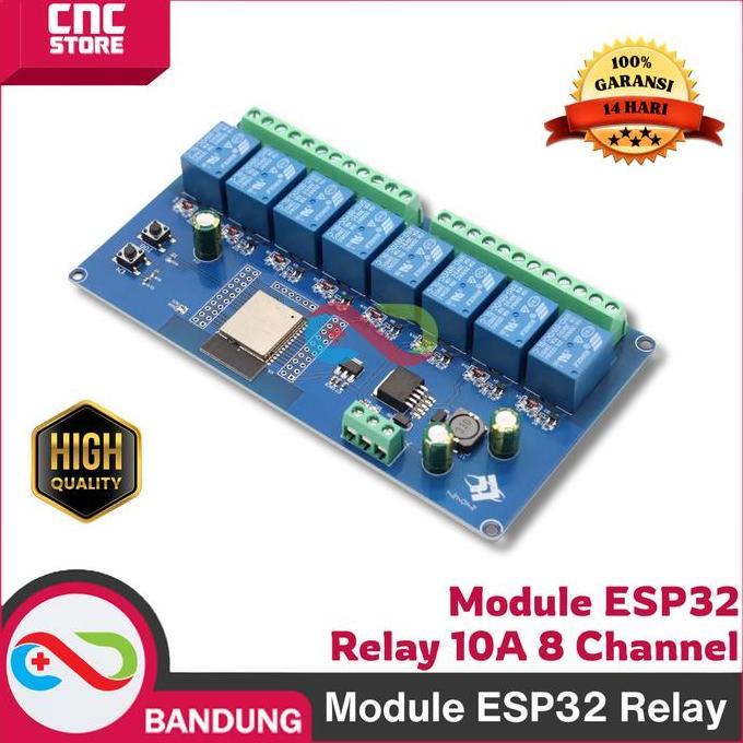 MODUL ESP32 RELAY 10A 8 CHANNEL AC 220 WIFI BLUETOOTH WROOM-32E