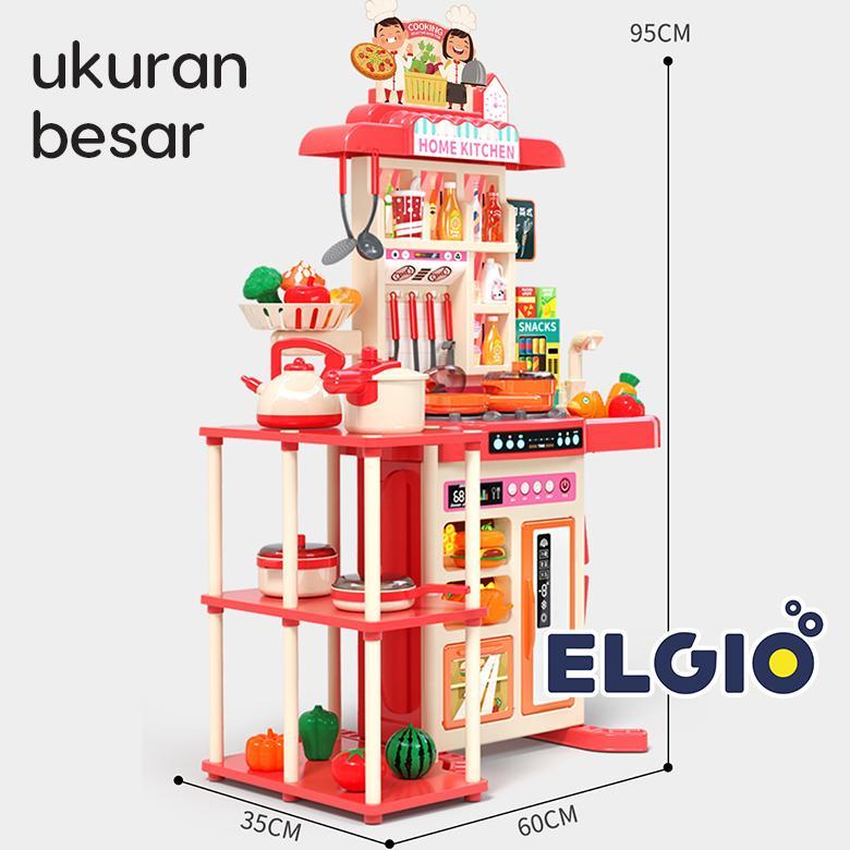 GARANSI Mainan Masak masakan JUMBO 95CM Kitchen Set Uap dan Wastafel Dapur Spraying Mist