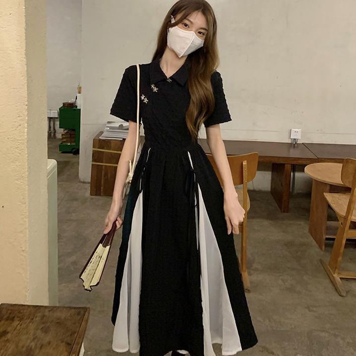 100% AMAN Black Harajuku Dress Retro/Gaun Harajuku/Dress Hitam Harajuku