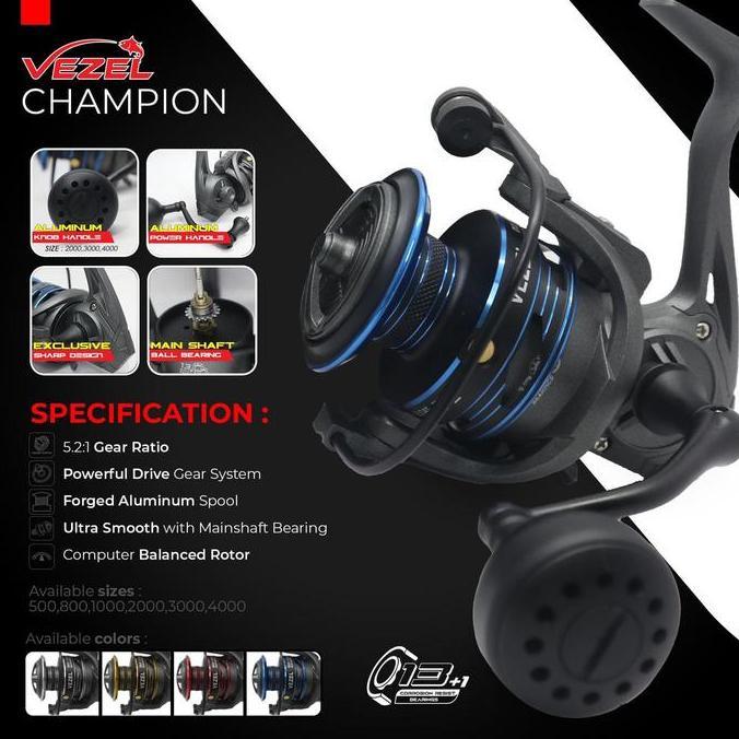 TERMURAH - Reel Vezel Champion 2000 power handle