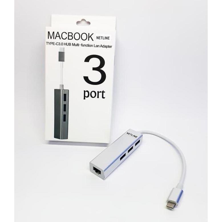 USB C to USB HUB 3 PORT & LAN NETLINE