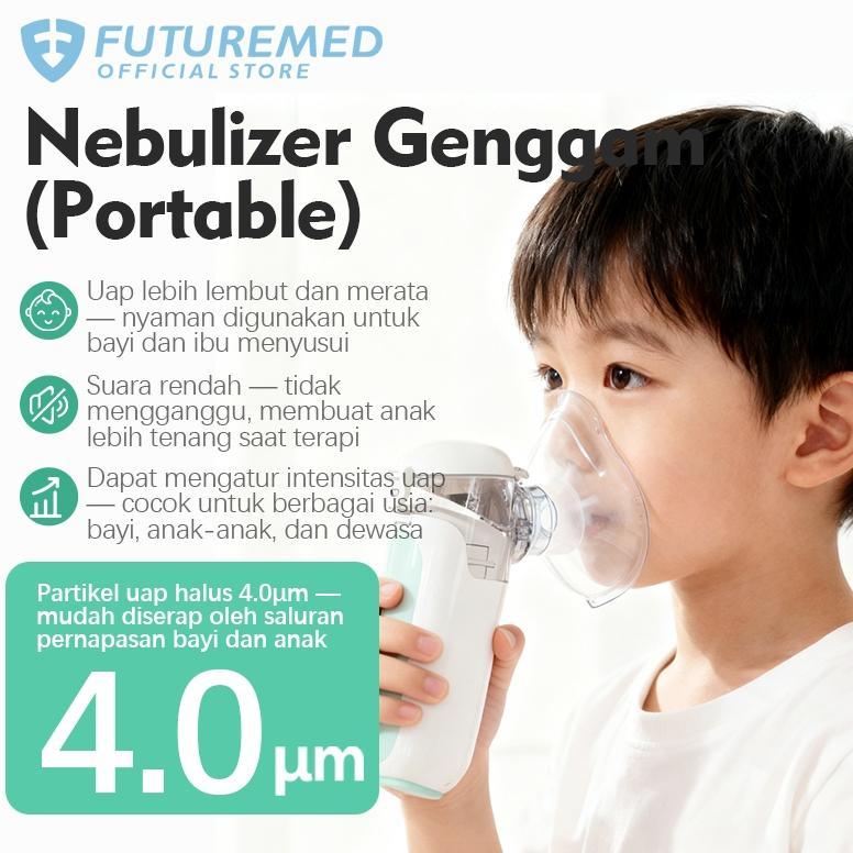 FUTUREMED Nebulizer Portable / alat Nebulizer Anak/alat uap sesak nafas asma / Terapi Pernafasan Neb