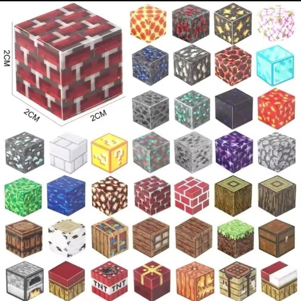 RECOMMENDED mainan anak edukatif balok minecraft magnet balok block mainan minecraft magnetic blok b