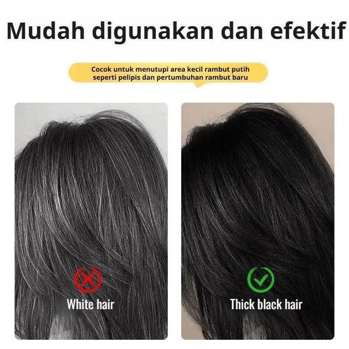 FOWERLEB Stik Pewarna Rambut Tongkat Ajaib 20g Cepat Menutupi Uban Dengan Sisir Tahan Air Anti Kerin