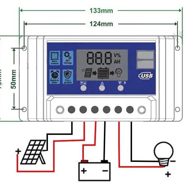 Solar Charge Controller SCC-30A 12V 24V PWM Charger Battery Solar Cell