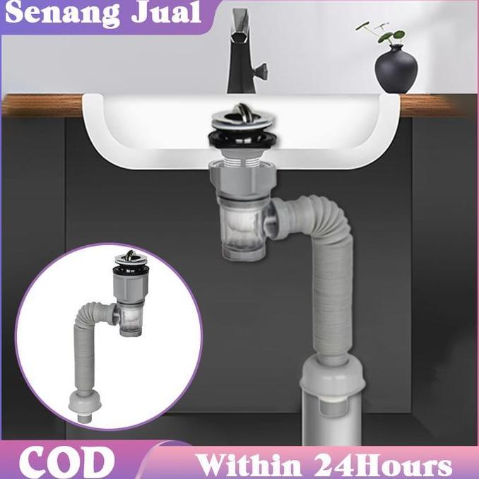 FOWERLEB 1Set Universal Selang Sink Cuci Piring Slang Pembuangan Cuci Piring Selang Bak Cuci Piring 