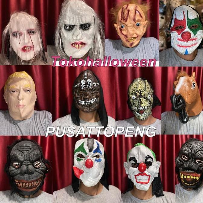topeng karet latex halloween kuntilanak