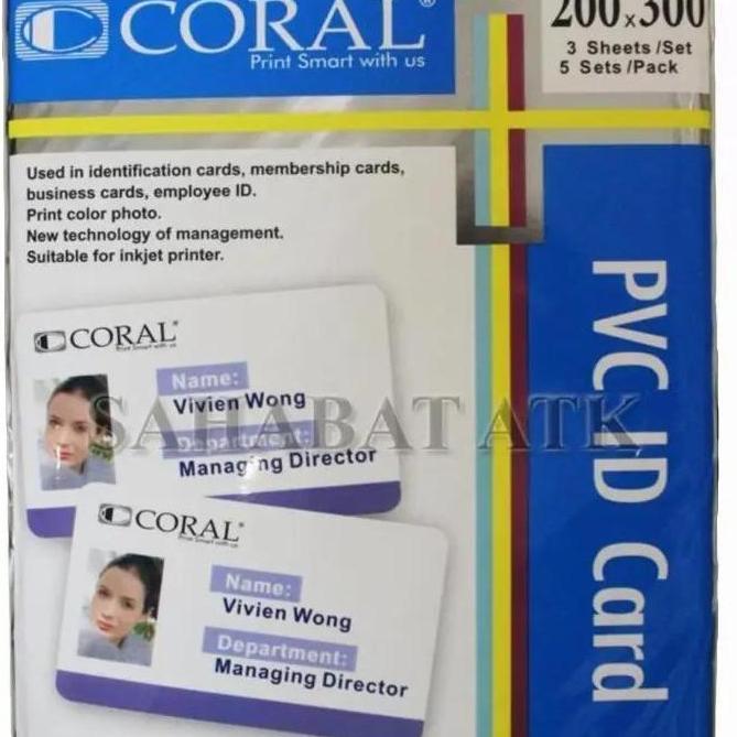 CORAL PVC ID CARD,KERTAS ID CARD original