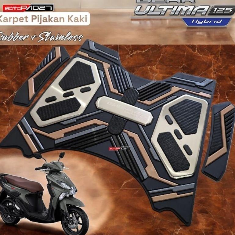 Hj-45 Karpet Pijakan Gear Ultima Premium Motopad27 Karet Stainless Hj-45