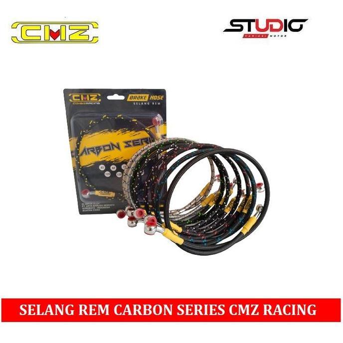 Promo Selang Rem Serat Carbon Series Variasi Ukuran 95 Cm Pnp Depan Jup Vario Beat Mio Supra Tiger C