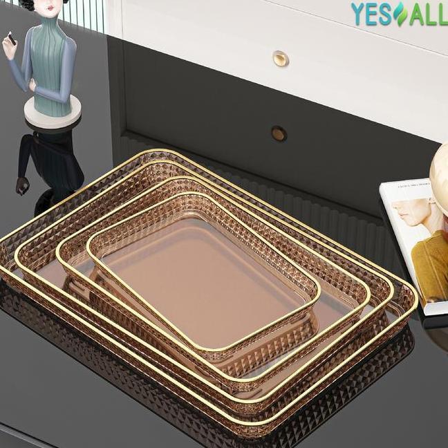 Yesall Tudung Saji Transparan Mewah Nampan Aesthetic Dengan Tutup Tray Makanan