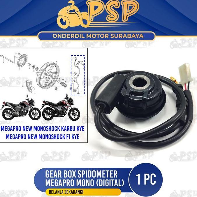 Promo Ger Box Spido Megapro Mono Shock (Digital) - Rumah Keongan Gir Gear Gigi KM Kilometer Spedo Sp