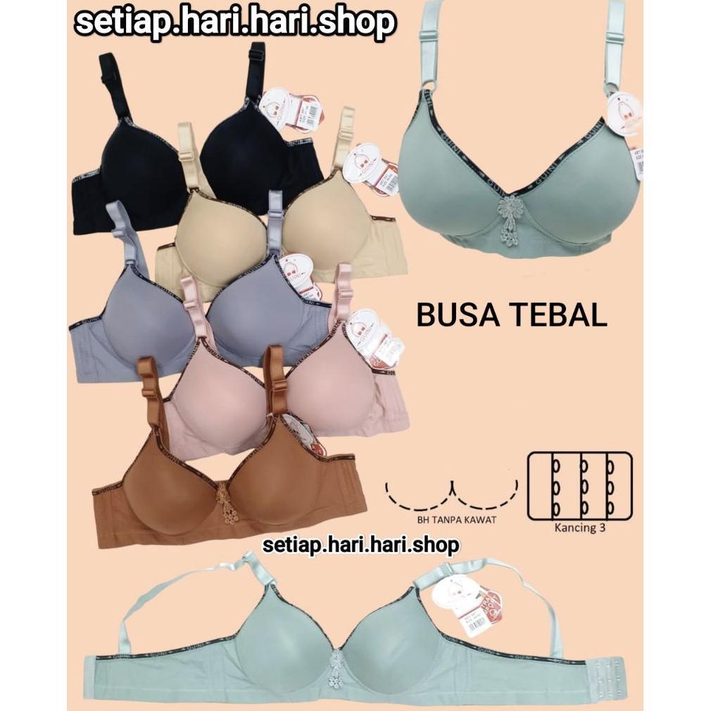 SPECIAL PROMO Bh bra push up bra busa tebal hanabra /Guini tanpa kawat kait 3 PROMO SPECIAL