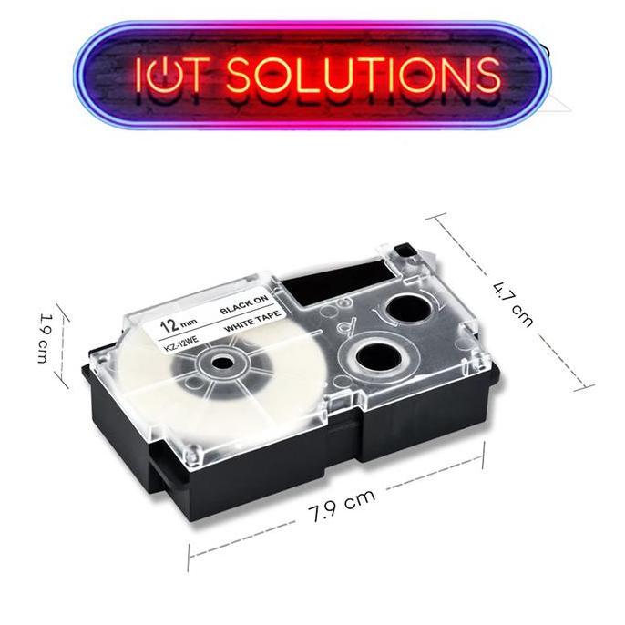 Label Tape 12mm XR-12WE Compatible Printer Casio KL-60 KL-120 KL-130 KL-820 EZ
