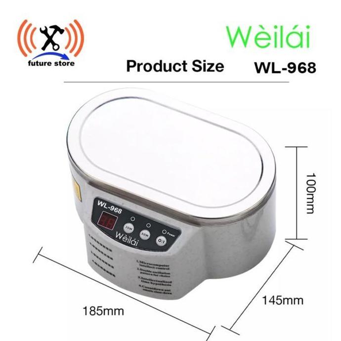 Weilai WL-968 Mesin Ultrasonic Cleaner Jewelry Glasses Cleaning